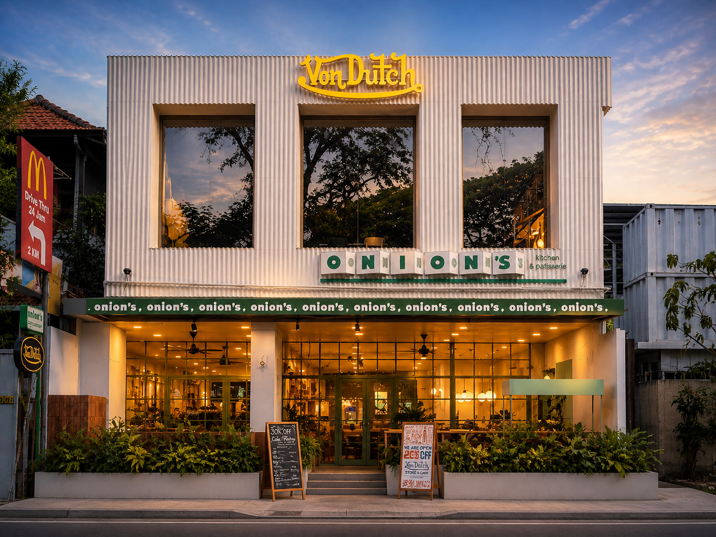 Onion's Kitchen & Patisserie storefront in Sanur, Bali